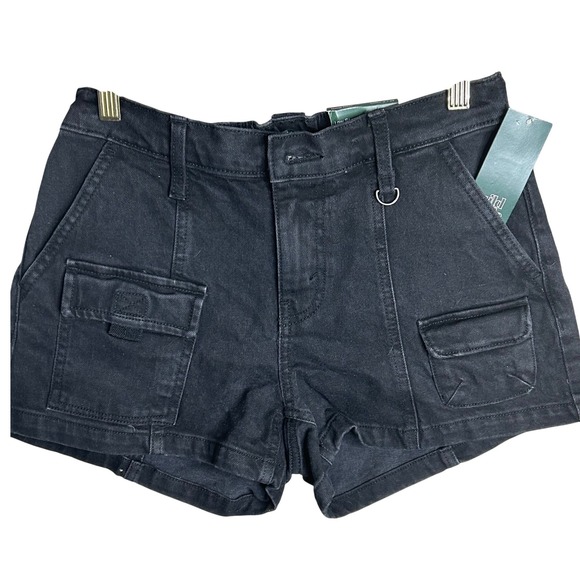 wild fable Pants - Wild‎ Fable Womens XS Mid-Rise Utility Shorts Black Wash Cargo 3in Inseam